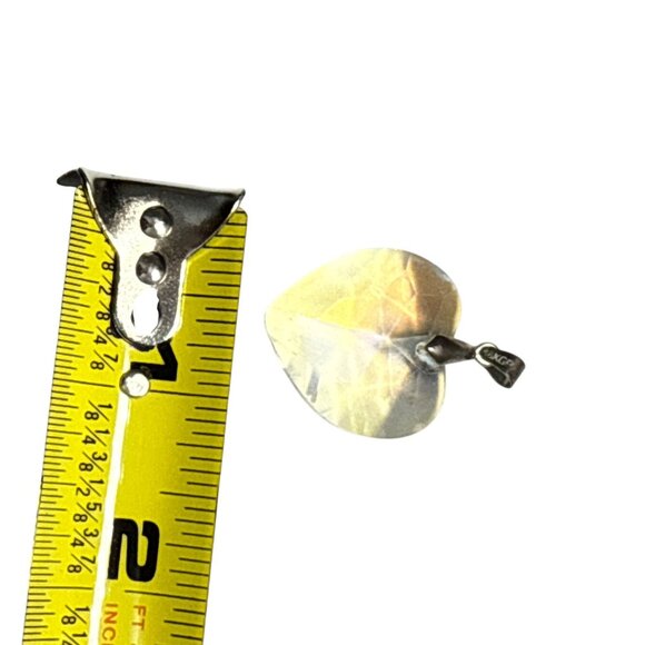 Crystal Heart Pendant Yellow Leaf Design with 18K GP Silver Bail - Picture 6 of 6